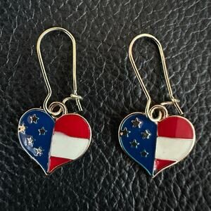 Heart Americana Earrings with Gold Accents